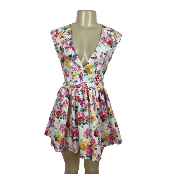 Mustard Seed Womens Floral Cutout Dress With V-Neck & Sleeveless Design Sz S-NEW - Picture 1 of 7